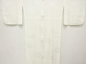 未使用品　流水に源氏車模様織り出し　単衣長襦袢